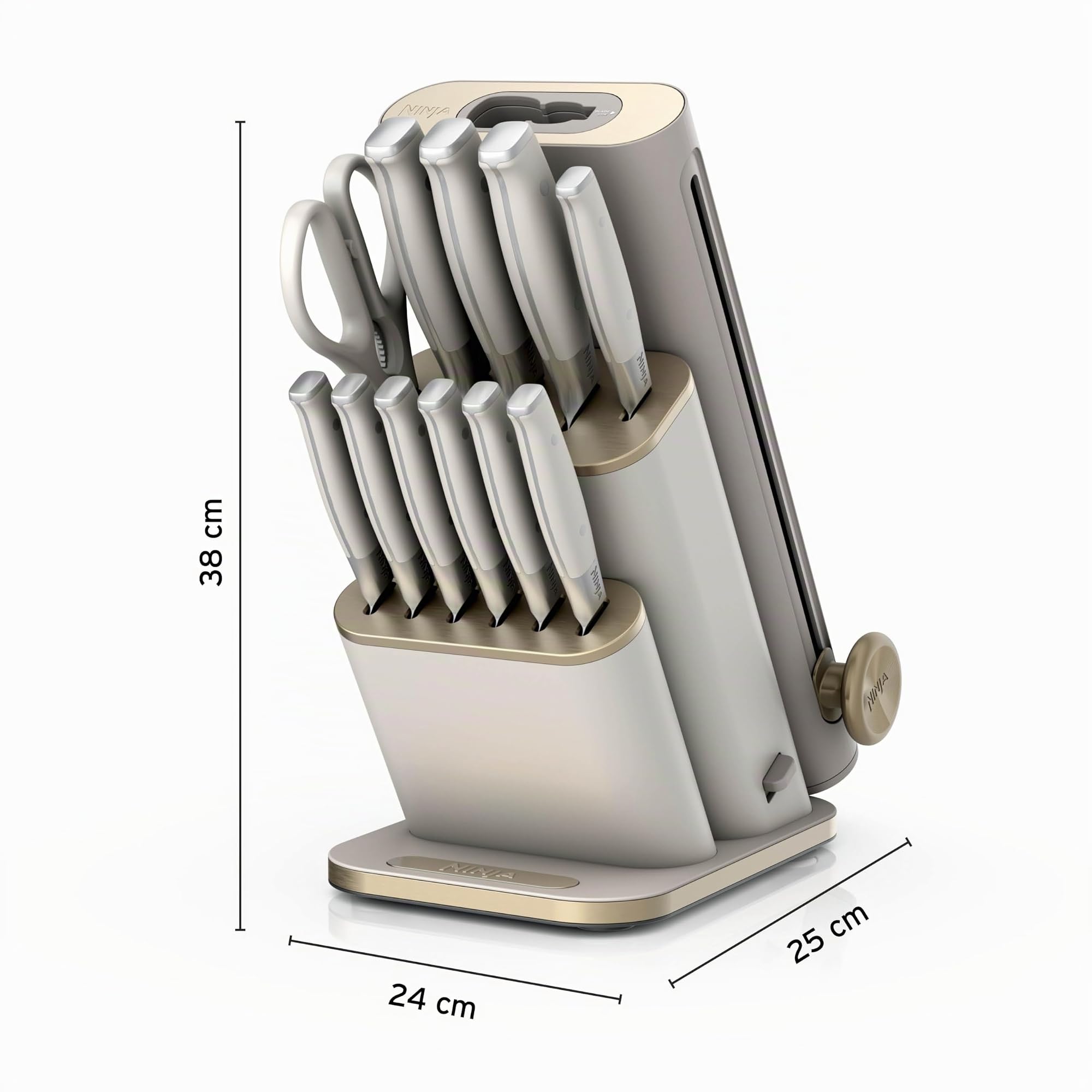 Ninja Set di coltelli StaySharp da 13 pezzi Oro chiaro, NK32013EUUKSD1 | con affilatrice rimovibile