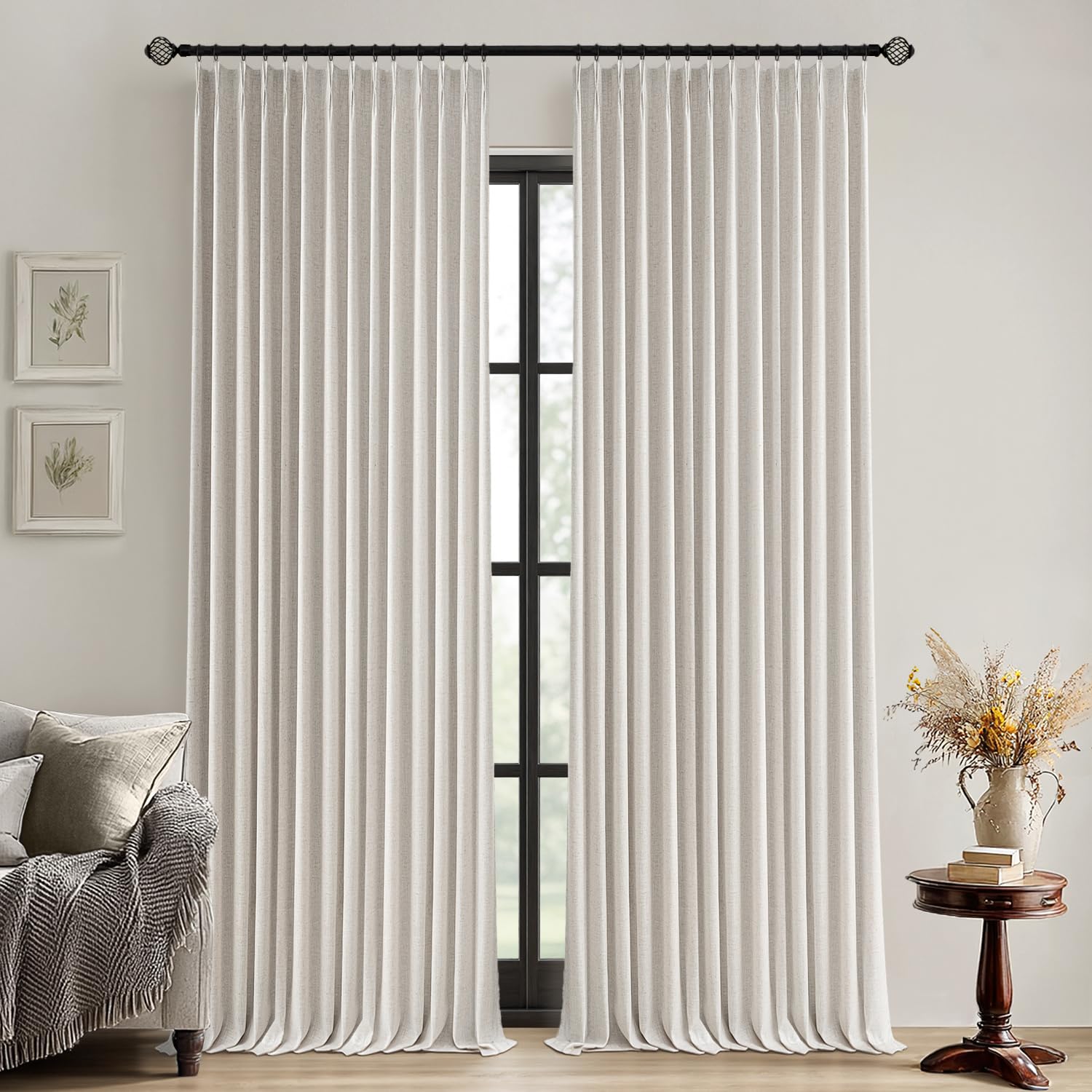 Amazon.com: MIULEE Birch Pinch Pleated 100% Blackout Linen