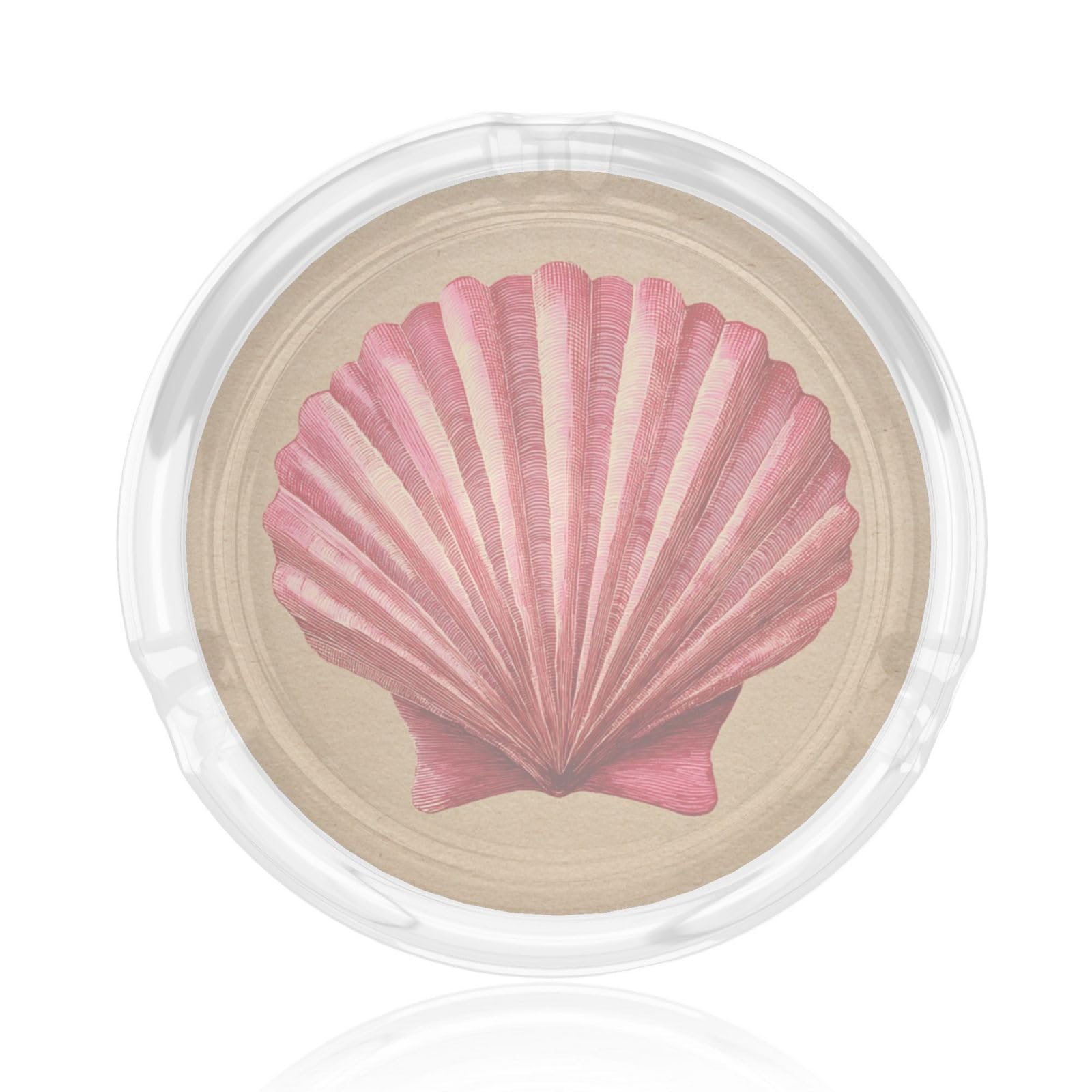 Stylized Pink Scallop Shell Glass Ashtray For Cigarettes Ash Trays Case For Home Office Decor
