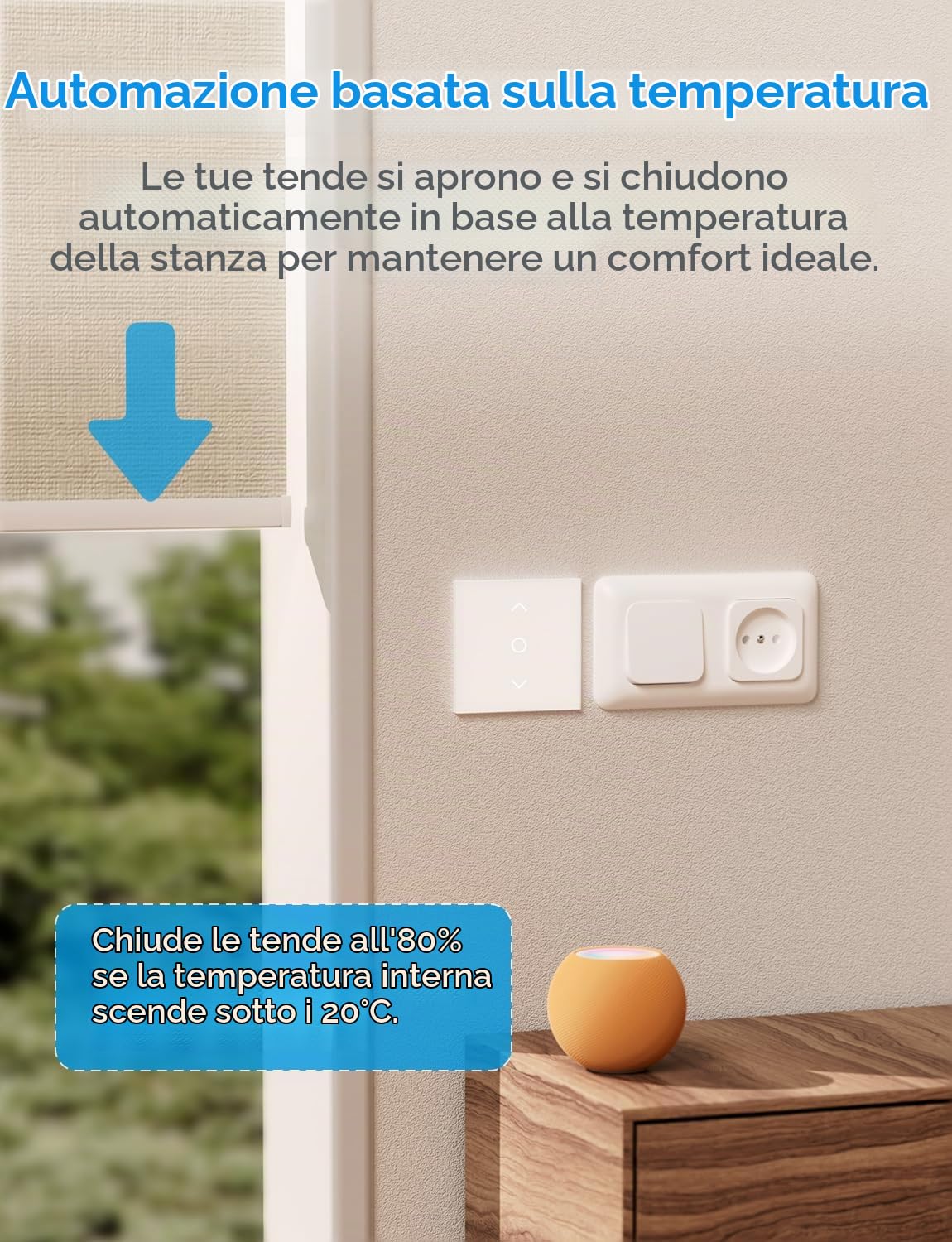 Meross Interruttore per tapparelle (è necessario un cavo neutro), set di 4 interruttori per tende da finestra compatibili con HomeKit, Alexa e Google Home, controllo vocale e telecomando