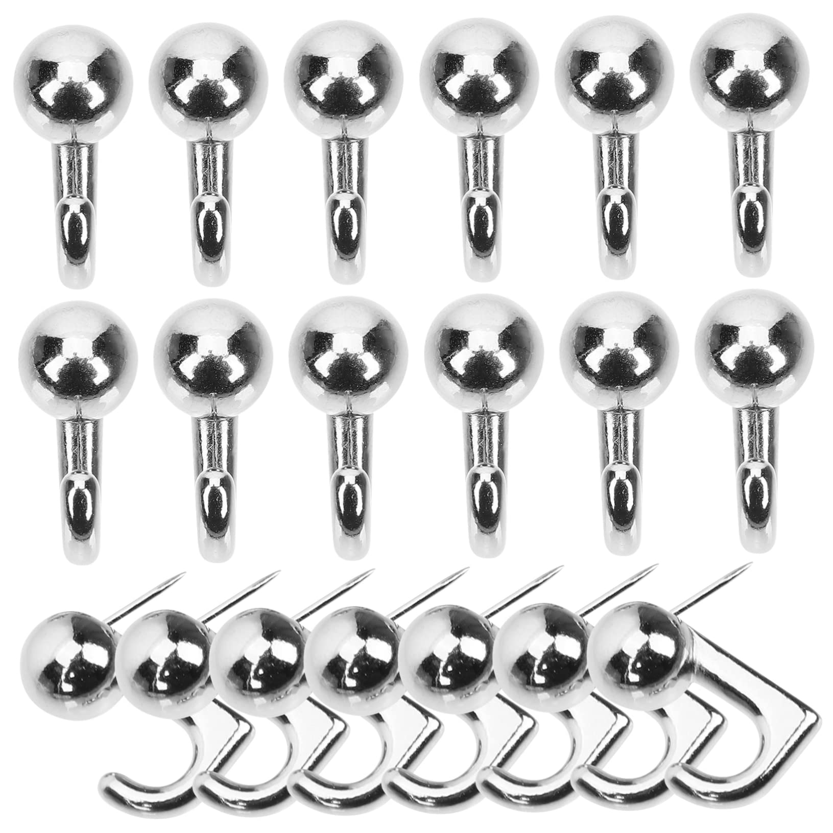 ULTECHNOVO 2 Sets Metall-pinnwandhaken Für Robuste Kleiderbügel Wandaufhänger Aufbewahrungshaken Ohne Loch Bilderaufhänger Pinwand-bilderaufhänger 30 Stück * 2