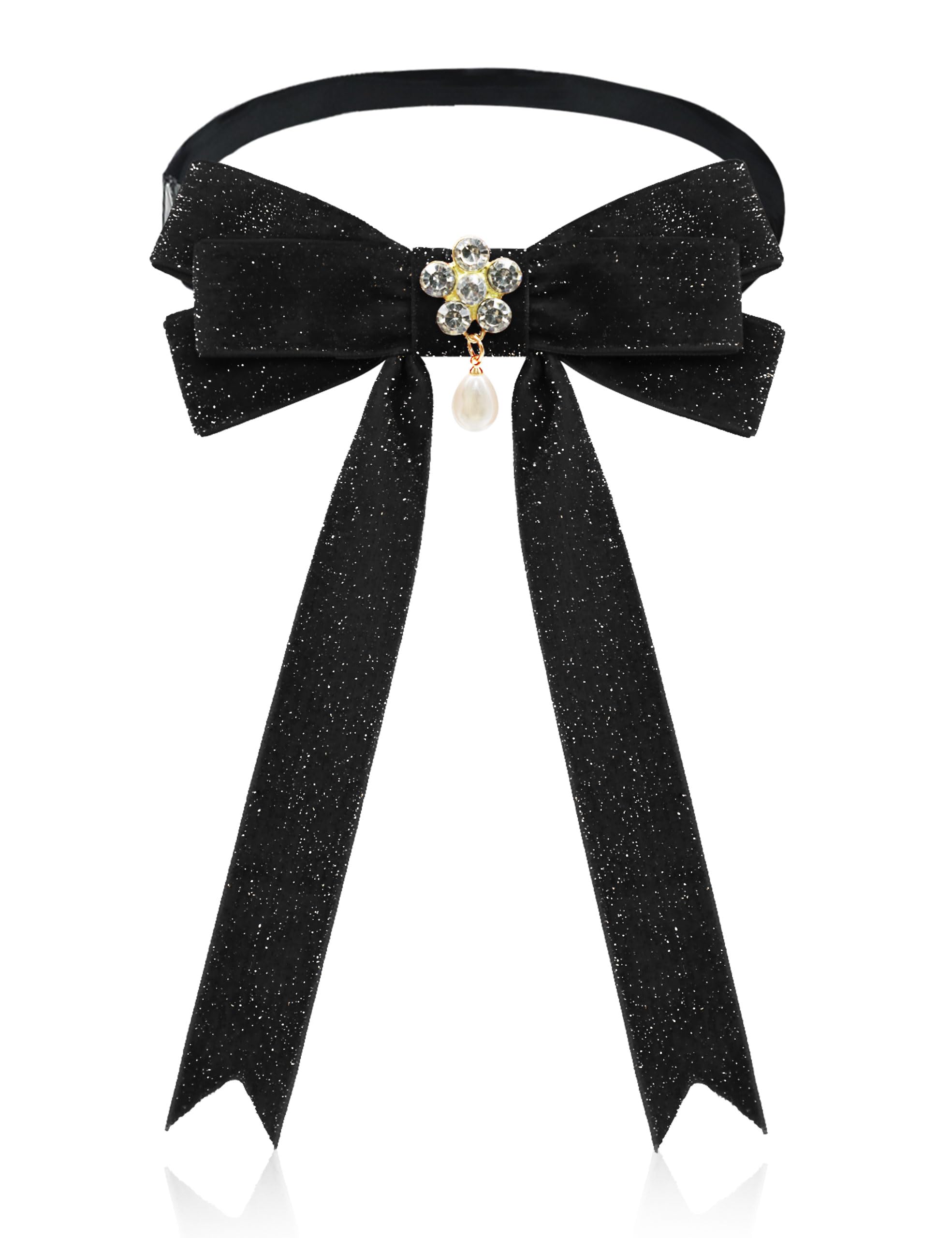 Western Bow Ties for Women Colonel Sanders Tie Rhinestone Shining Bow Tie Formal Cosplay Wedding Festival Photo