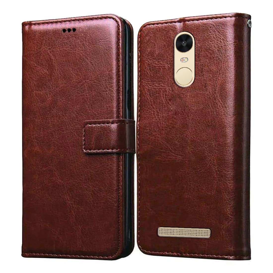 Casotec Flip Cover for Mi Redmi Note 3 | Premium Leather Finish | Inbuilt Pockets & Stand | Flip Case for Mi Redmi Note 3 (Brown)