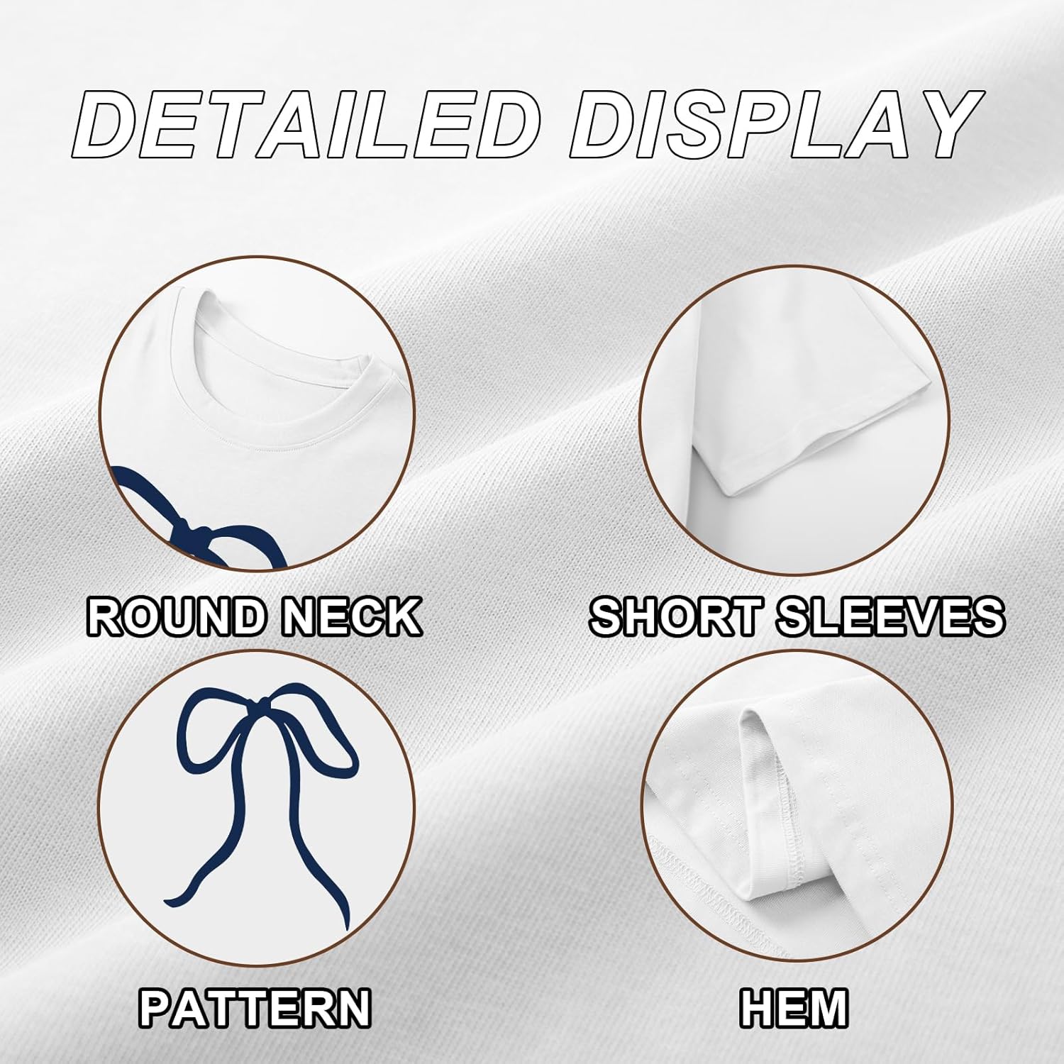 Bow Shirts for Women Oversized Graphic Tshirts Cute Coquette Aesthetic T Shirts Trendy Tees Casual Tops - Image 6