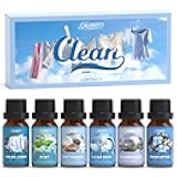 Clean Fragrance Oils Set, Premium Essential Oils Set for Diffuser, Candle, Soap Making, Fresh Cotton, Clean Home, Fresh Linen, Soft Powder, Blossom Soap, Mint, Strong Scented Oils