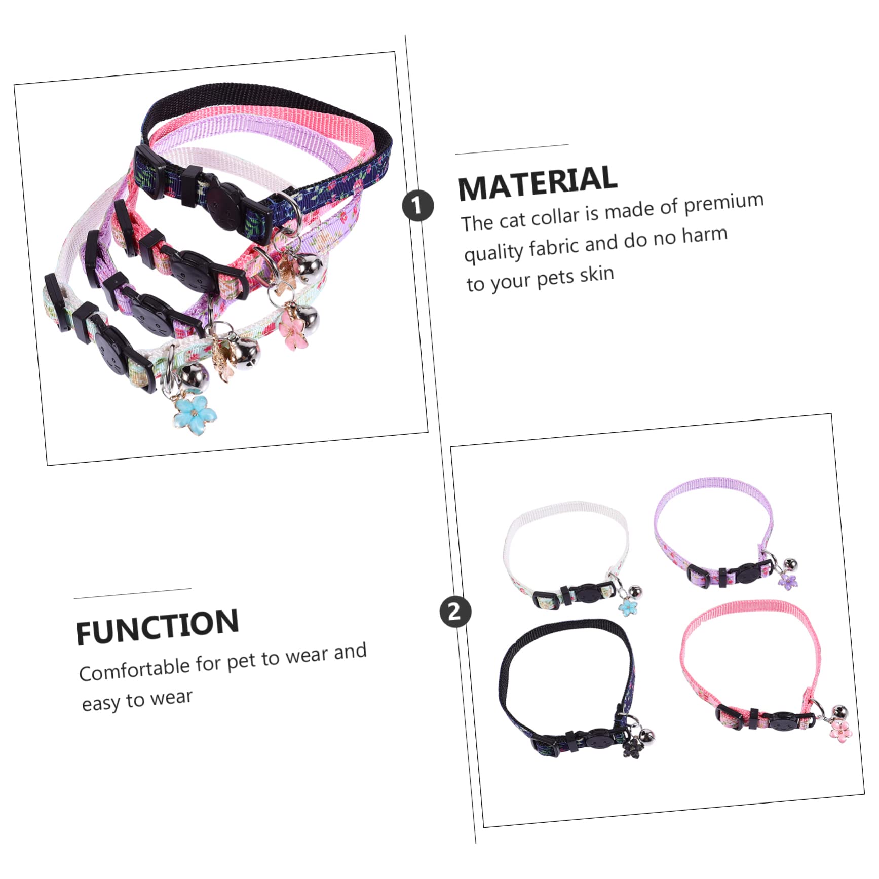 SUPVOX 12 Pz Collare Per Gatti Collari Per Gatti a Campana Collare Decorativo Per Animali Domestici Floreale Per Cani Decorazioni Floreali Formazione Nylon Gatto Domestico Corda