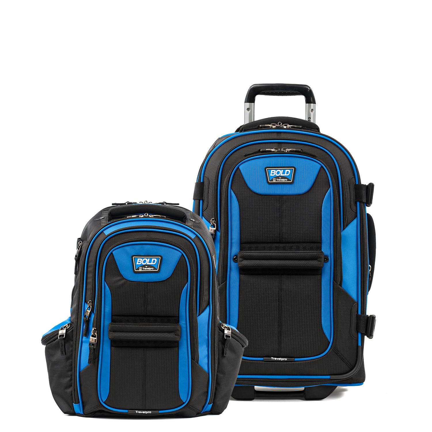 Bold Softside Carry-On Luggage & Backpack Set, Blue/Black