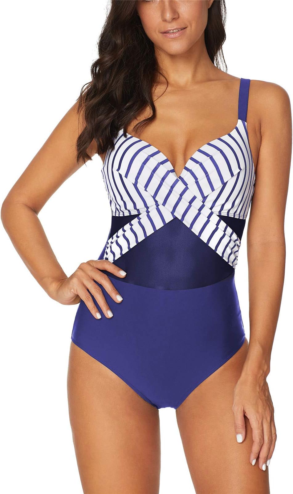 FLYILYWomen's One Piece Swimsuit Mesh See Through Swimming Costume Monokini Swimwear Bikinis