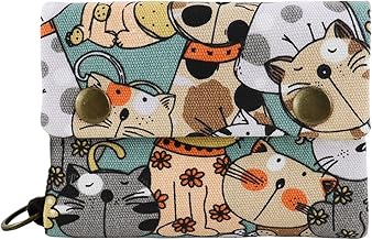 Women Wallet Cute Canvas Coin Purse for Women and Girls Lightweight Wallet with Ring for Money and Cards