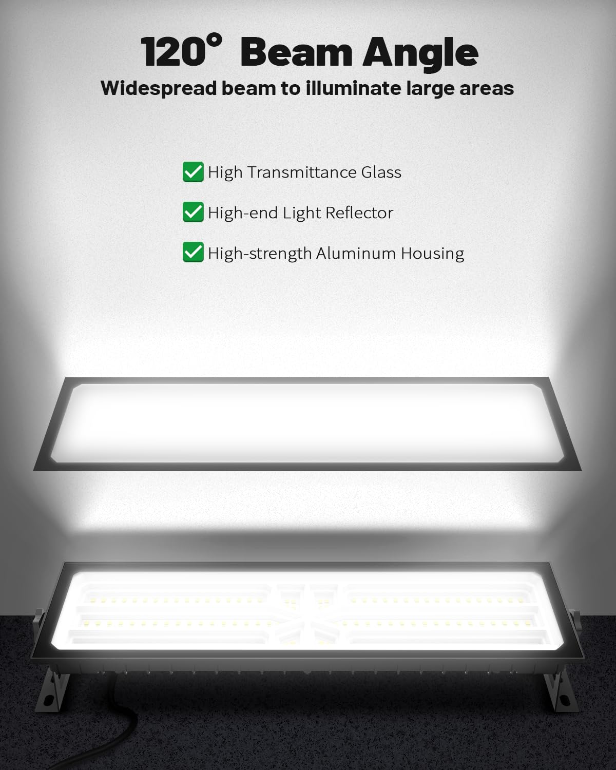 2 Pack Linkable LED Shop Light Built-in Outlet - 100W 15000LM Aluminum Plug in Garage Light w 9 — view 6