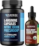 Organic Maca Root Liquid Drops (60 Servings) & L Arginine L Citrulline Supplement (30 Servings)