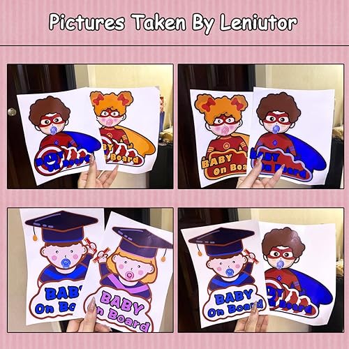 Miniatura 4 de Leniutor Calcomanía original para bebés a bordo para automóviles lindo vinilo impermeable para niños en el automóvil para ventana de automóvil