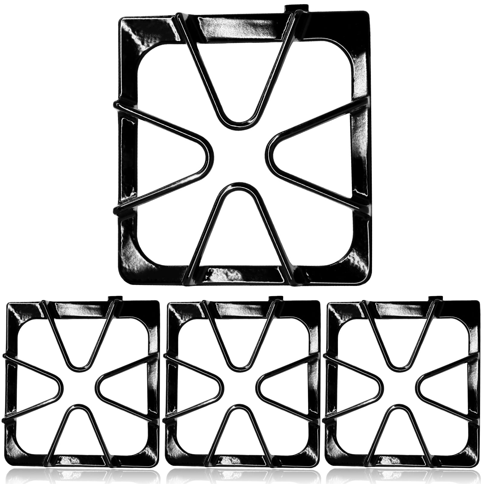 Hiorucet W10447925 Gas Stove Burner Grates Replacement for Whirlpool, Kenmore, Maytag, Amana, Inglis, Kirkland Stove Top, WPW10447925, W10333861A Grate Kit - Set of 4 for Whirlpool Gas Stove Parts.