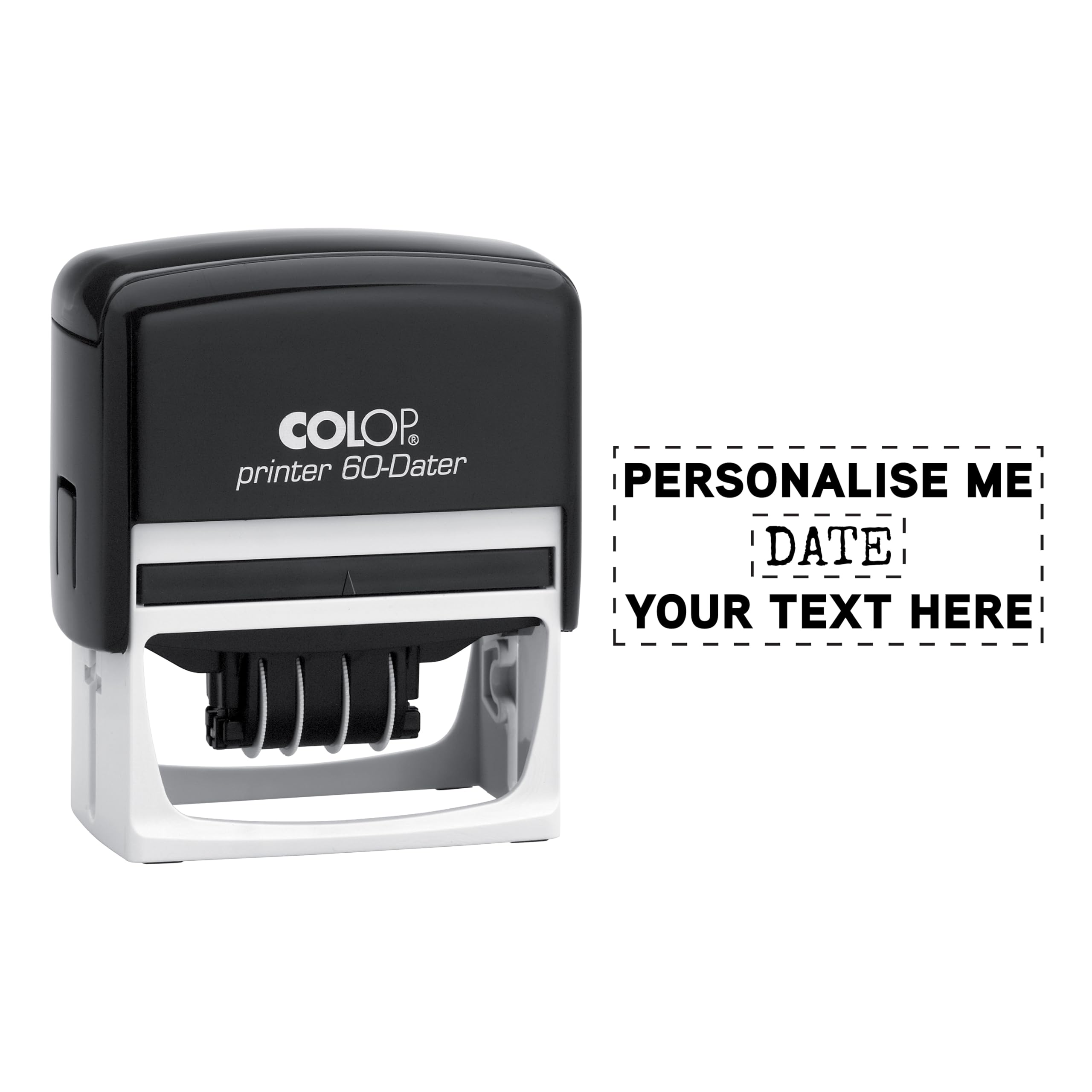 Premium Personalised Custom Made Self-Inking Date Stamp - for Office Business and Home (37mm x 76mm)