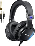 NUBWO HD01 Studio Headphones Wired, Hi-Res Over Ear Headphones with 1/4 inch to 3.5mm Adapter, Lightweight Closed Back DJ Headphones for Piano Guitar AMP Recording Mixer Amplifier
