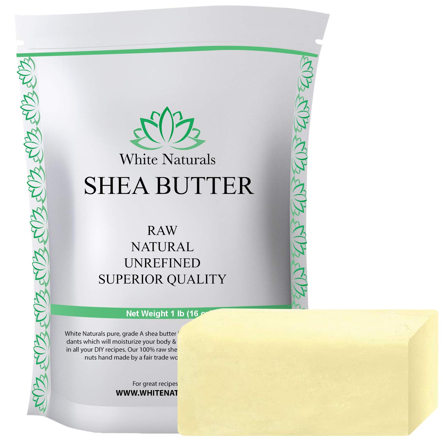 Buy Unrefined African Shea Butter 1 lb, Pure, Raw, Grade A, Ivory, Great Skin Moisturizer, DIY