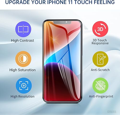 Miniatura 5 de CYKJGS Para iPhone 11 Reemplazo de pantalla con altavoz de oído y sensor de proximidad 6.1 "Pantalla LCD táctil 3D digitalizador Asamblea completa