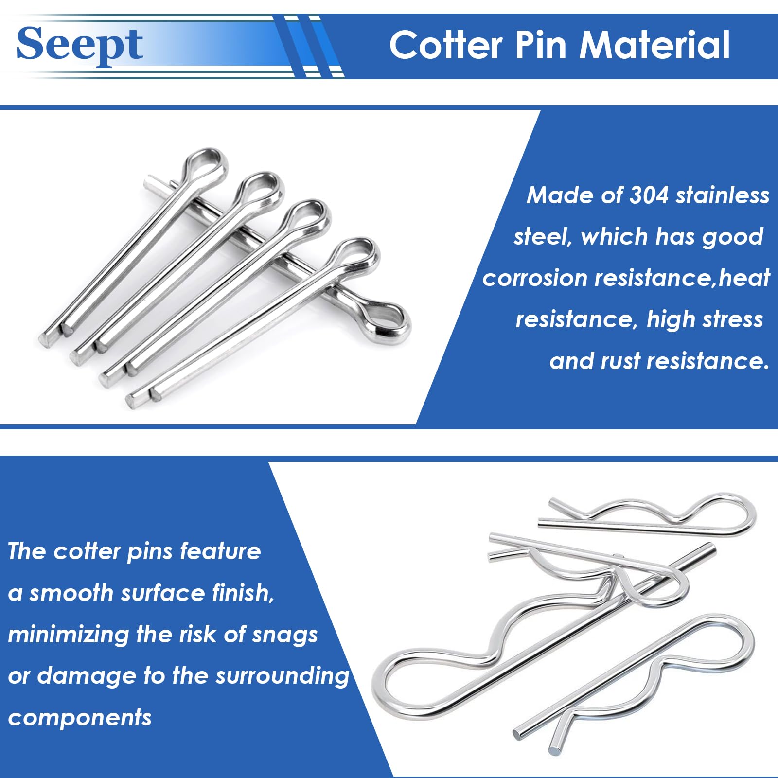 Clevis Pin Assortment Kit - 132 Stainless Steel Pins -4
