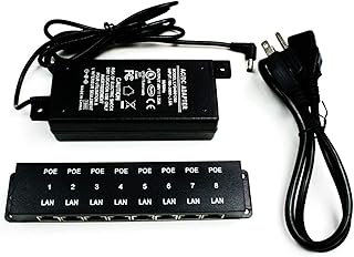 PoE Texas POE-8-24v60w | 24 Volt Passive Power Over Ethernet 10/100 PoE Injector for 8 Ubiquiti, OM2P or Other 24v POE Devices - NOT for 802.11ac Models