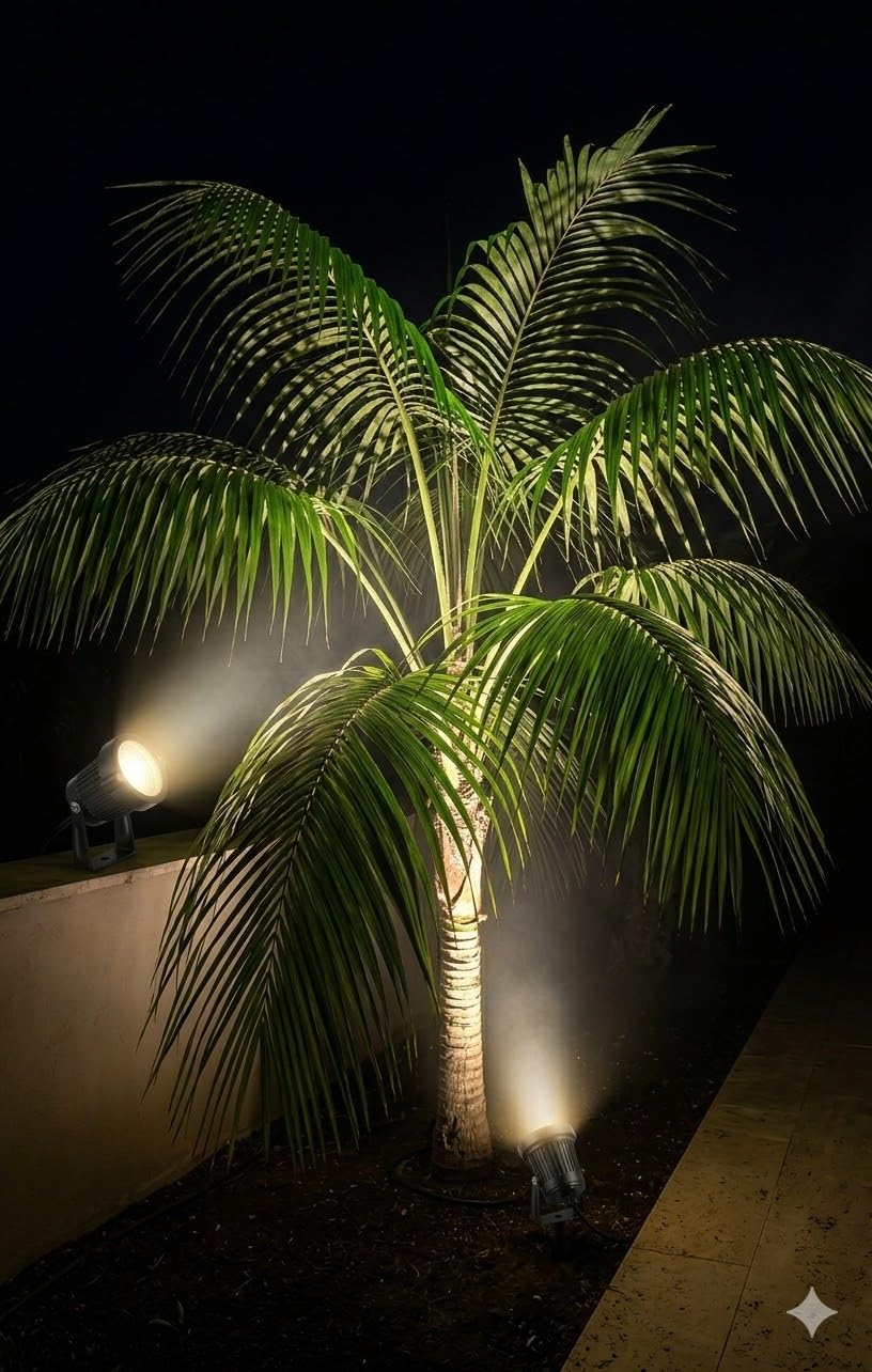 Kit 4 Faretti LED da Giardino con Picchetto 5W 3000K Luce Calda IP65 Spot Esterno per Piante Alberi Facciate in Alluminio e Vetro Fascio 60° (4, Luce Calda 3000K)