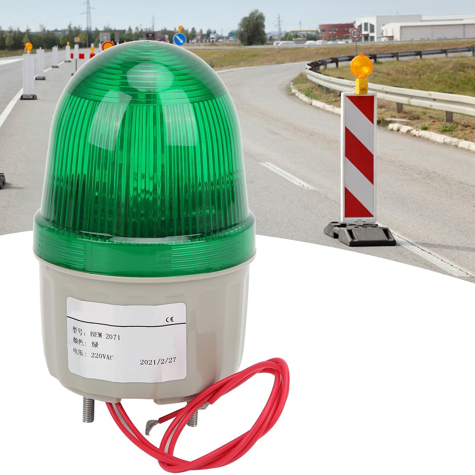 Spia Luminosa BEM-2071 Indicatore Lampeggiante Rotante a LED Spia Rotante Portatile Per Monitoraggio 220 V Ca(Verde)