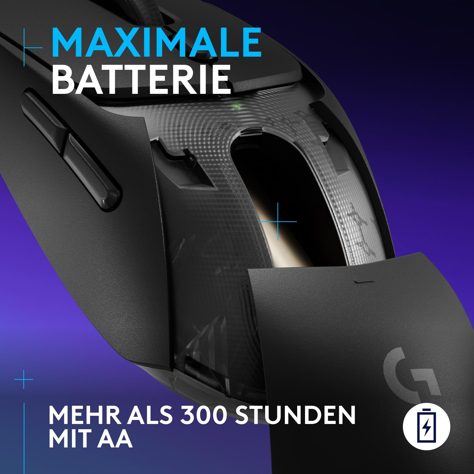 Logitech G G309 LIGHTSPEED kabellose Gaming-Maus | Leicht, LIGHTFORCE-Hybridschalter, HERO 25K-Sensor, >300h Akku (AA), 6 programmierbare Tasten, PC/Mac - Schwarz