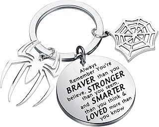 Spider Keychain Spider Web Charm Keyring Spider Movie Jewelry Always Remember You’re Braver Than You Believe