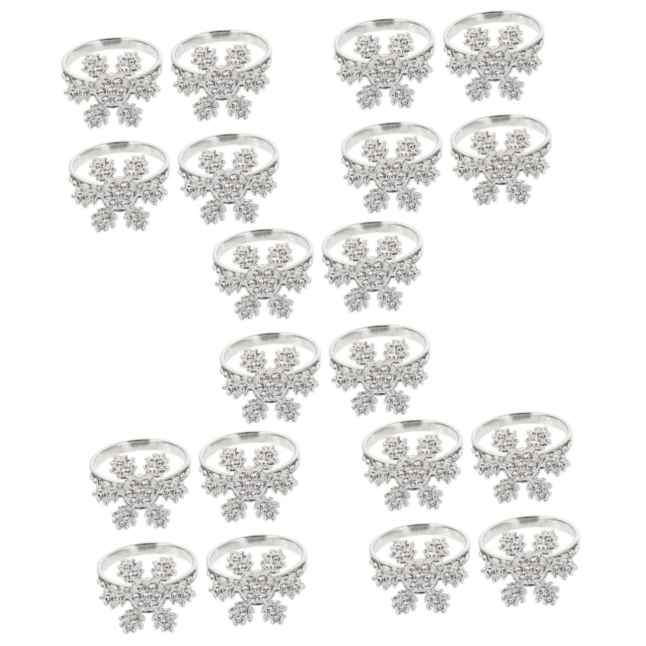Ciieeo 20stücke Weihnachts Serviettenringe Im Schneeflocken-Design Mit Strass Elegante Tischdekoration Für Festlichkeiten Und Besondere Anlässe Für Weihnachten Hochzeiten Und Partys