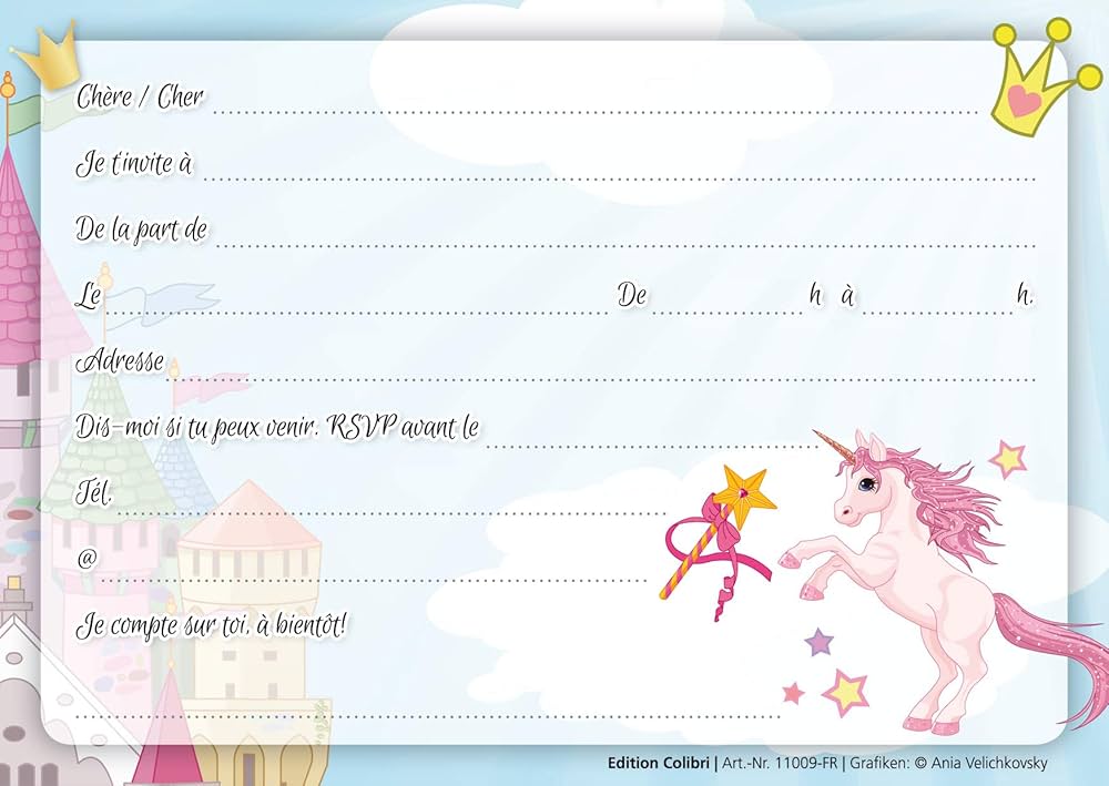 Edition Colibri 10 Invitations En Français Deux Chevaux Aoureux