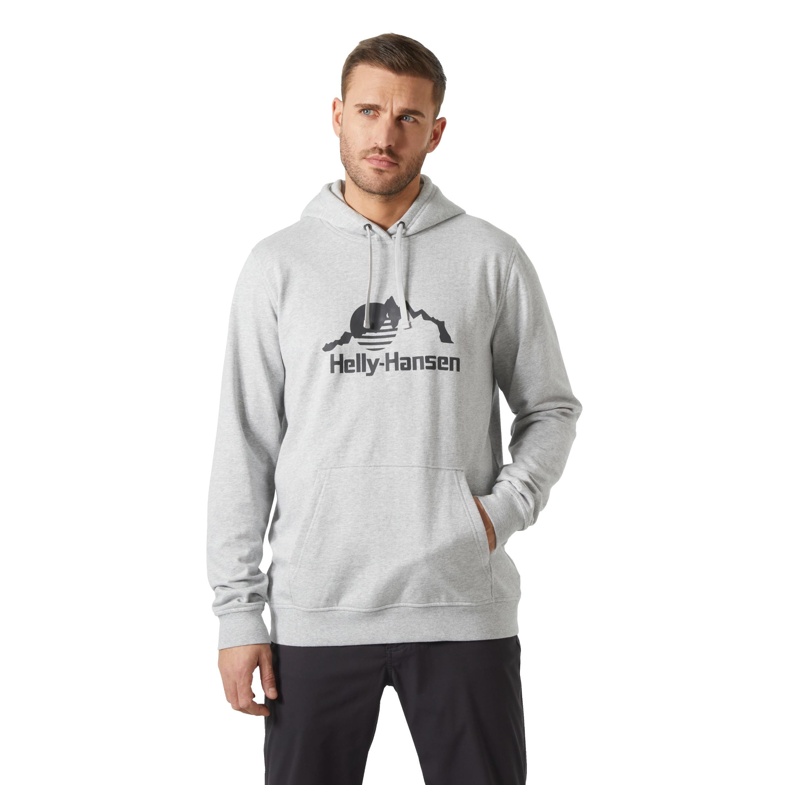 Helly Hansen Men's Grey Melange Nord Graphic Pull Over Hoodie Grey 2XL