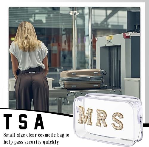 Miniatura 4 de Bolsa de maquillaje transparente para novias bolsas de maquillaje de perlas con diamantes de imitación bolsa de cosméticos de PVC estuche de viaje