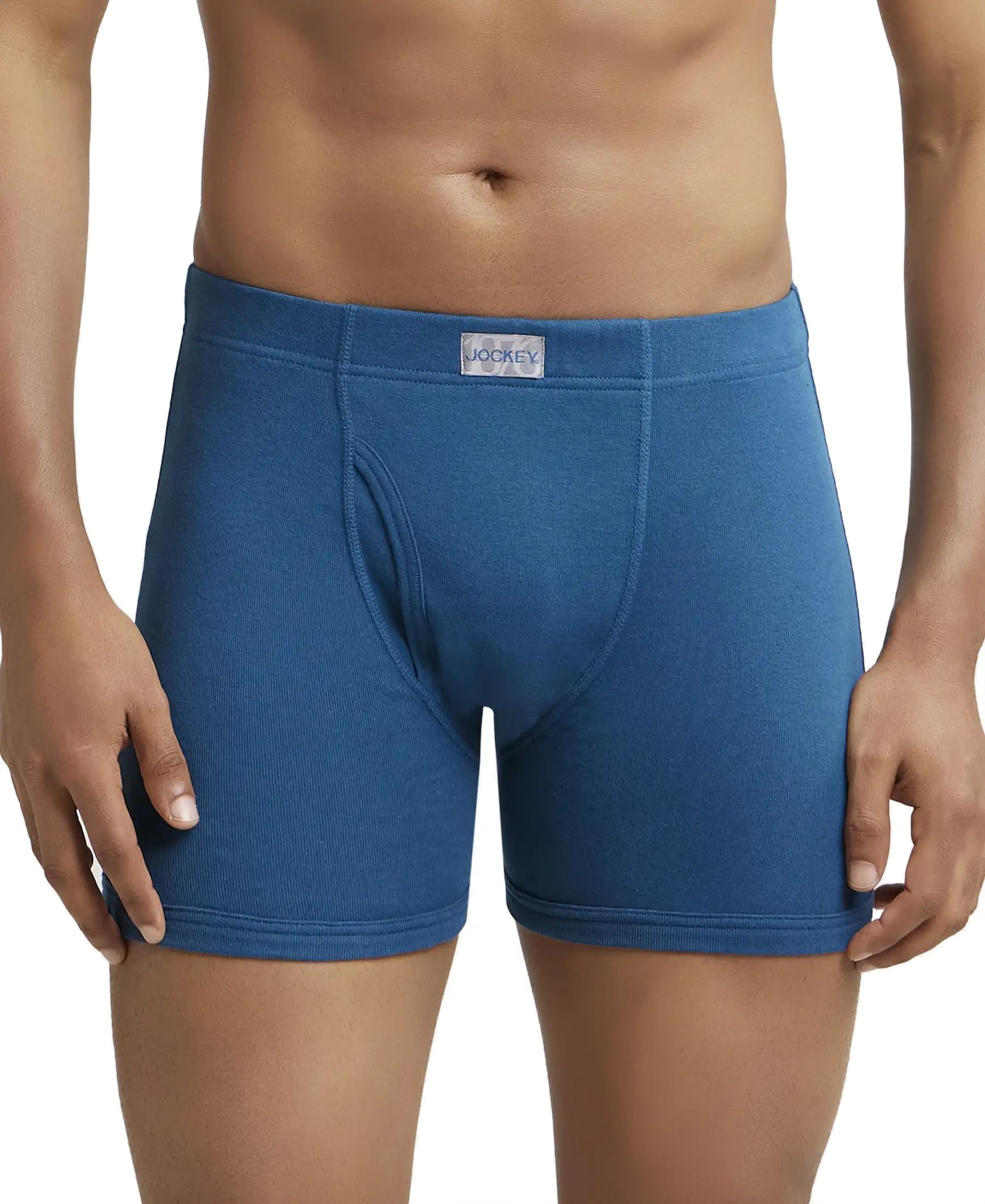 jockey 8008 Men's Super Combed Cotton Rib Solid Boxer Brief with Ultrasoft Concealed Waistband_Seaport Teal_S-picture-39