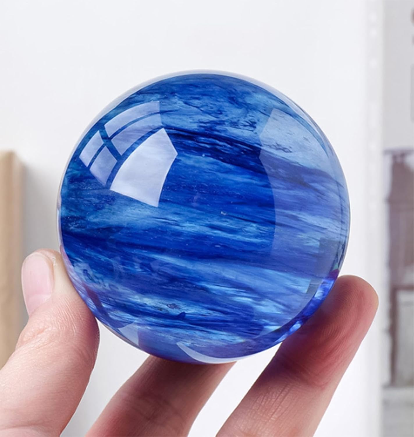 SXQWEPGOM Blue Smelting Stone Quartz Crystal Ball Crystals Sphere