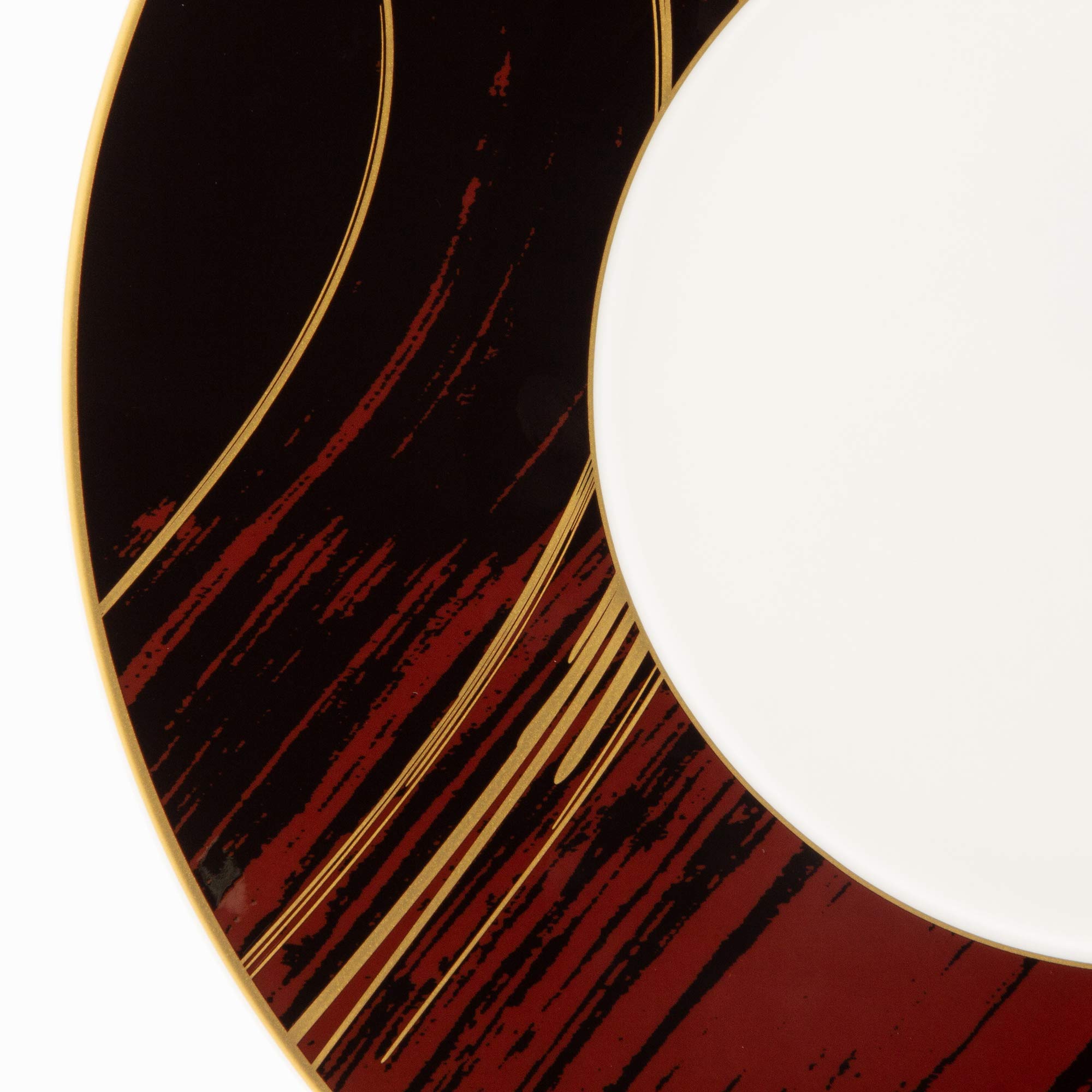 ナルミ 27cmリムプレート 赤黒刷毛目 ブラック 16枚 業務用