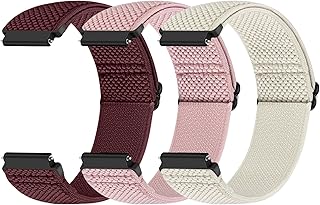 Quick Release Watch Strap 22mm 20mm 19mm 18mm, Elastic Nylon Wacth Bands for Samsung Galaxy Watch/Garmin Watch/Fossil Watch/Amazfit Watch//Huawei Watch Replacement Band for Women Men, 3pcs