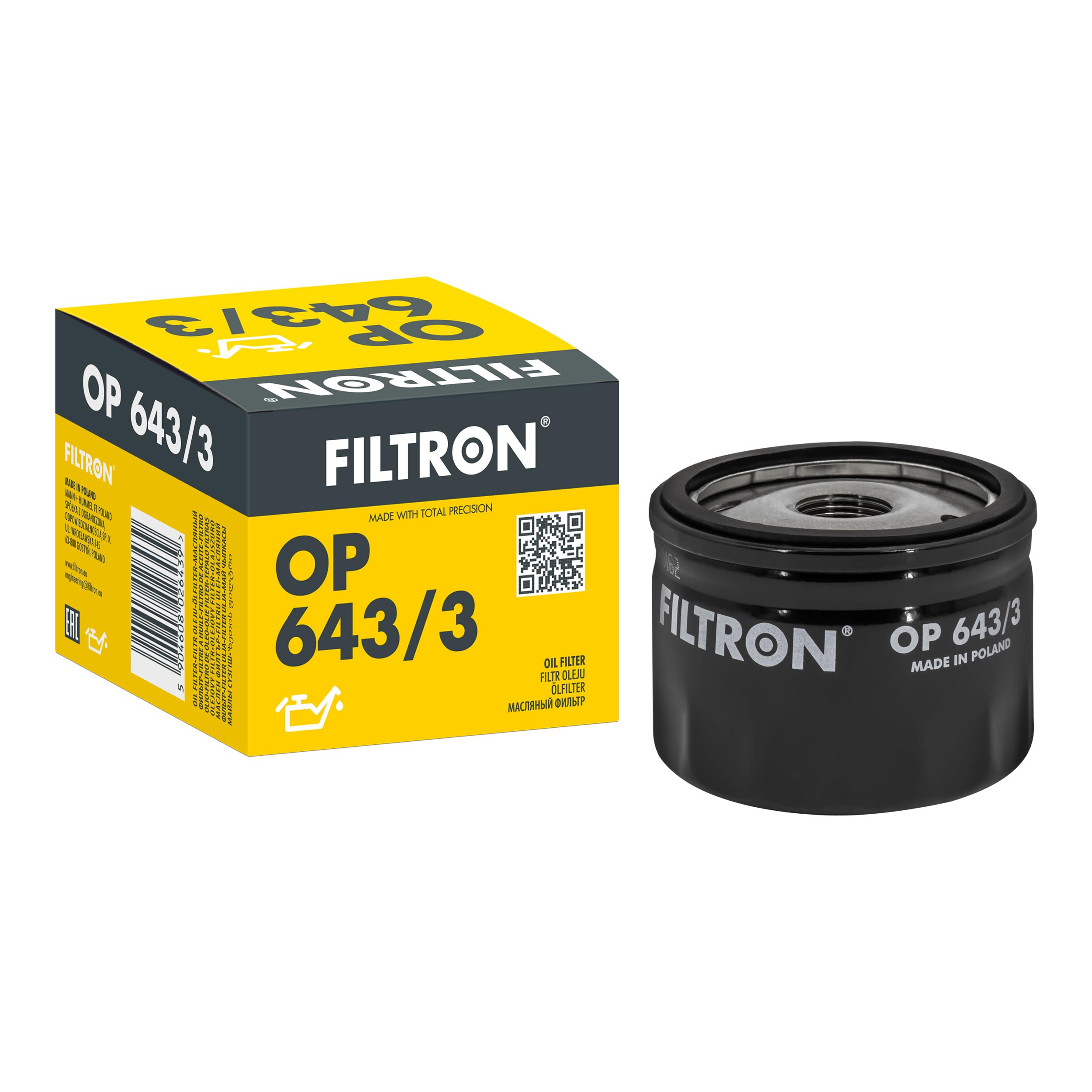 FILTRON Oil filter OPEL,RENAULT,NISSAN OP 643/3 01FBO042,X106,X108 Engine oil filter X557,X569,X571,X601,X618,X623,X95,73500506,8933004195,592175107