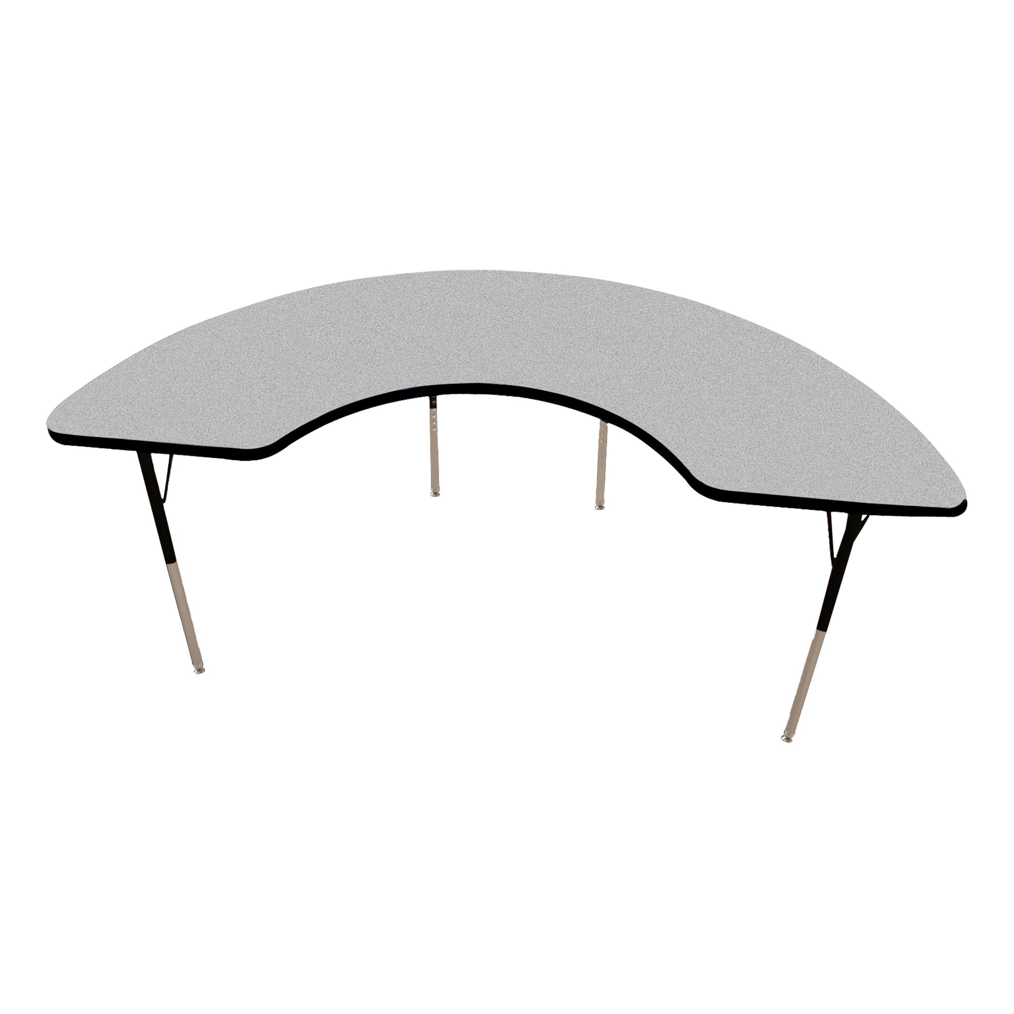 Photo 1 of ***UPDATED 8/8*** Norwood Commercial Furniture NOR-RCEHRC-GBK Adjustable Height Half Moon Activity Table, 19" -30", (36" x 72") Grey/Black