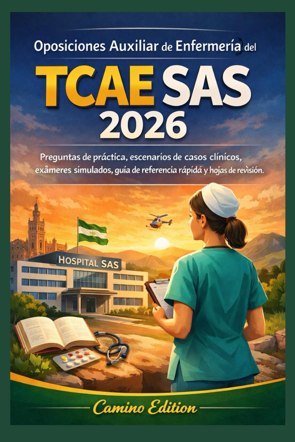 Oposiciones Auxiliar de Enfermería del TCAE SAS 2026: Preguntas de práctica, escenarios de casos clínicos, exámenes simulados, guía de referencia rápida y hojas de revisión.