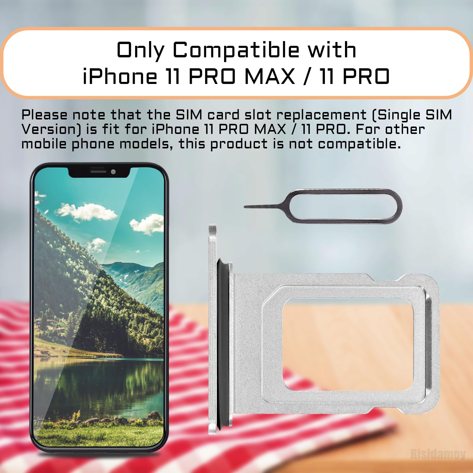 Amazon.com: Risidamoy for iPhone 11 Pro Max Silver SIM Card Slot