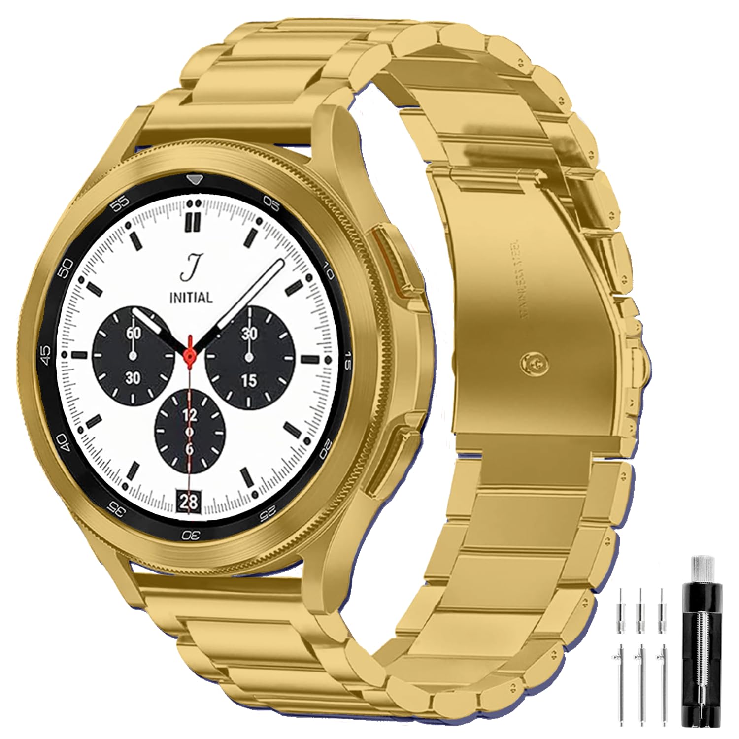 Pasek ze stali nierdzewnej kompatybilny z zegarkiem Samsung Galaxy Watch 8, 7, 6, 5, 4, FE Pro Classic 40 mm, 44 mm, 43 mm, 47 mm, 45 mm, 42 mm, 46 mm, 20 mm, dla mężczyzn i kobiet, mediolański