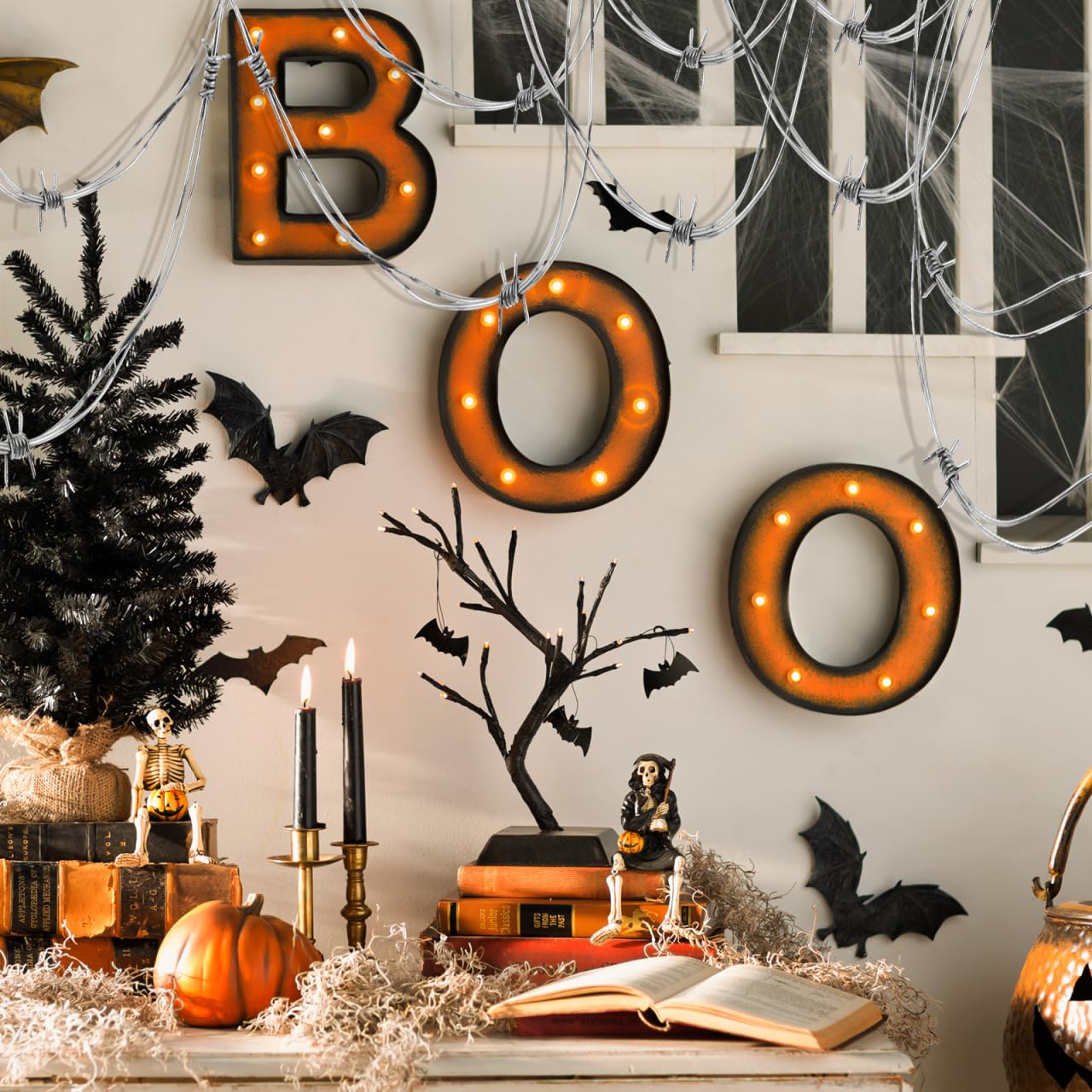 Abaodam 2 fili spinati finti decorazione di Halloween per feste catene di simulazione realistiche per spaventosi oggetti di scena per la casa infestata