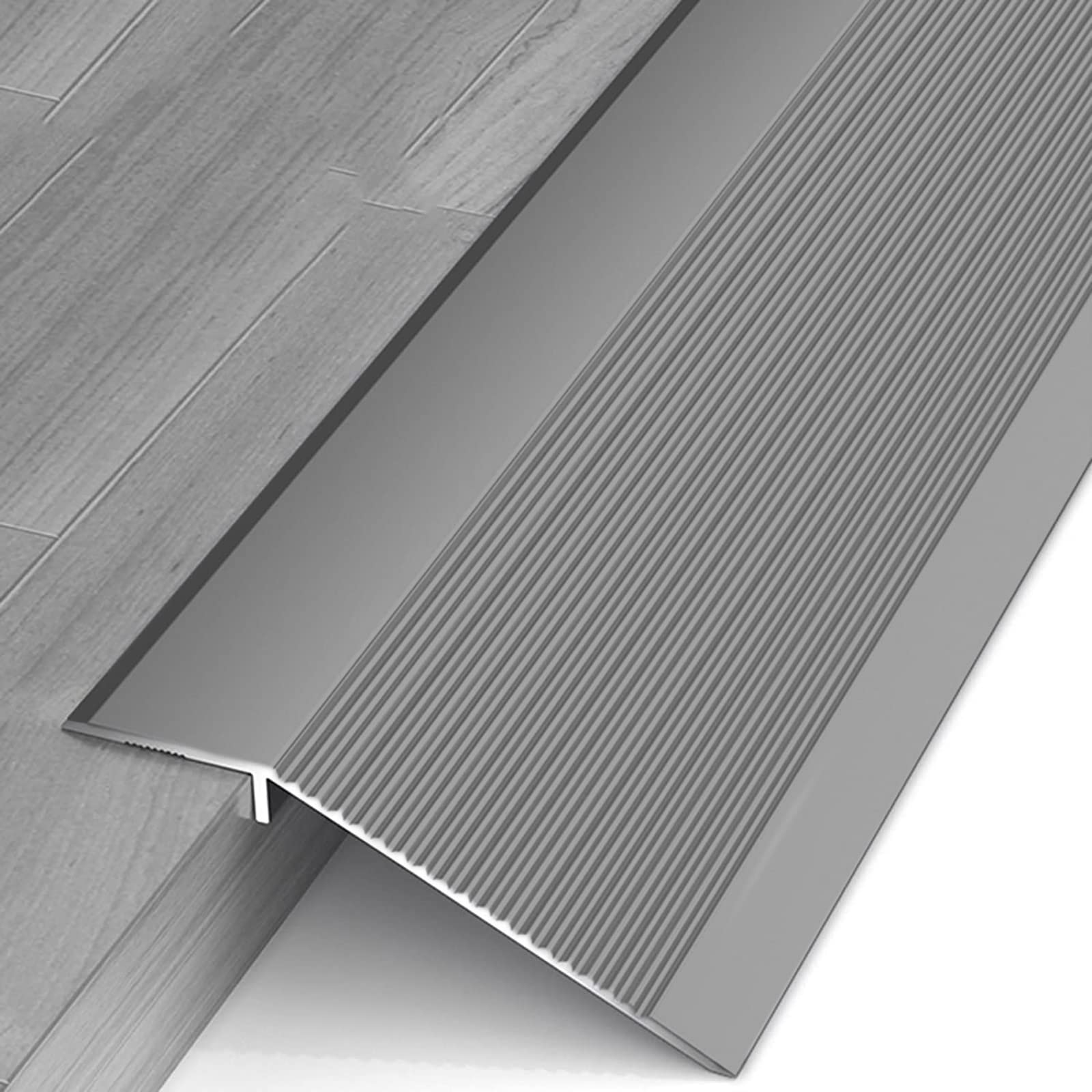 Metalowa listwa przejściowa od drewna do płytek, aluminiowe rampy progowe do drzwi wózków inwalidzkich, drzwi / płytek / reduktor progu, możliwość cięcia i dostosowania (kolor: kolor 5, rozmiar: długość 110 cm/43 cale)
