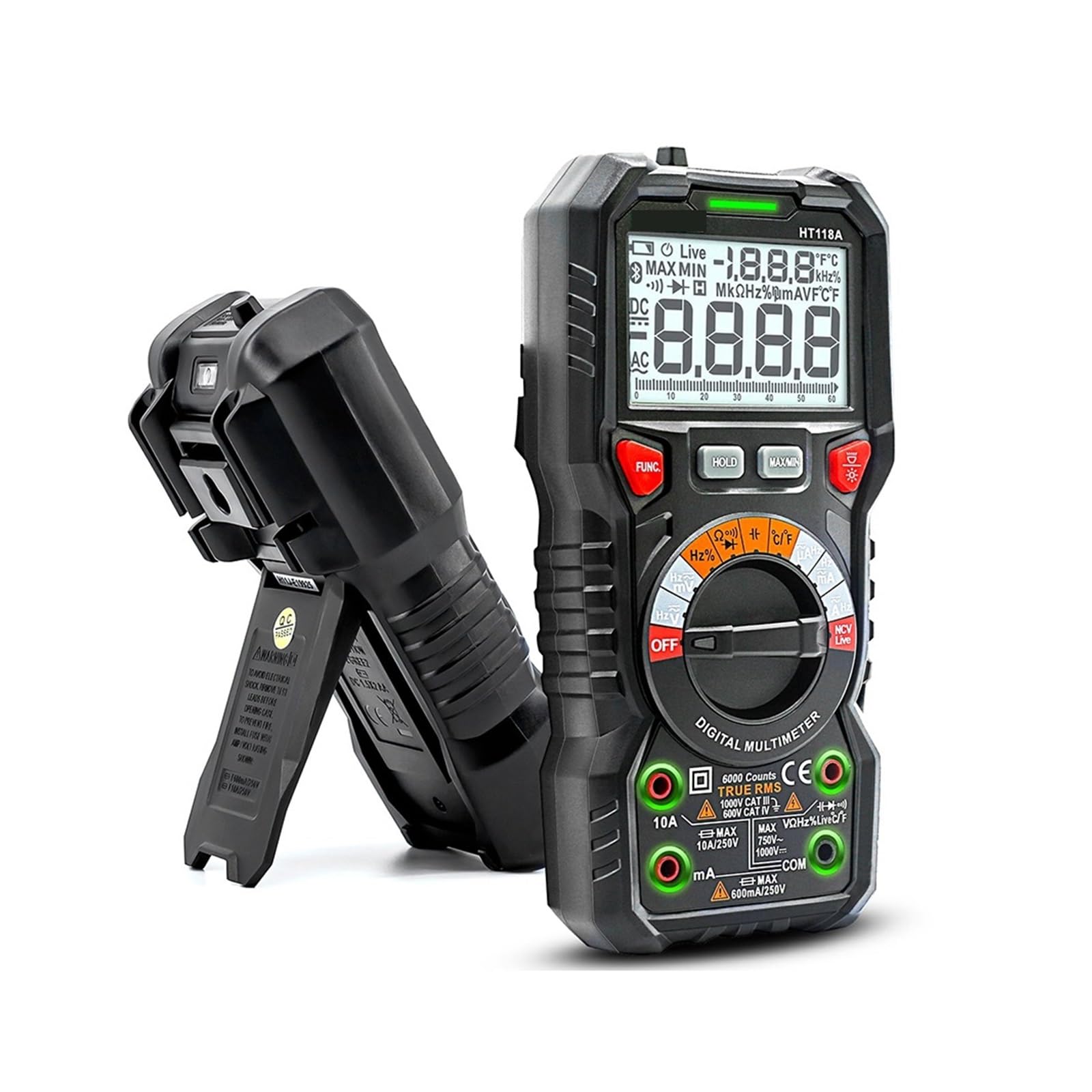 Multimetr Cyfrowy Auto Zakres Szybko Dokładnie Mierzy Multimetro 1000V 10A AC DC Ohm NCV Miernik Temperatury Napięcia Na Żywo Bezpieczny, Praktyczny, DokłAdny