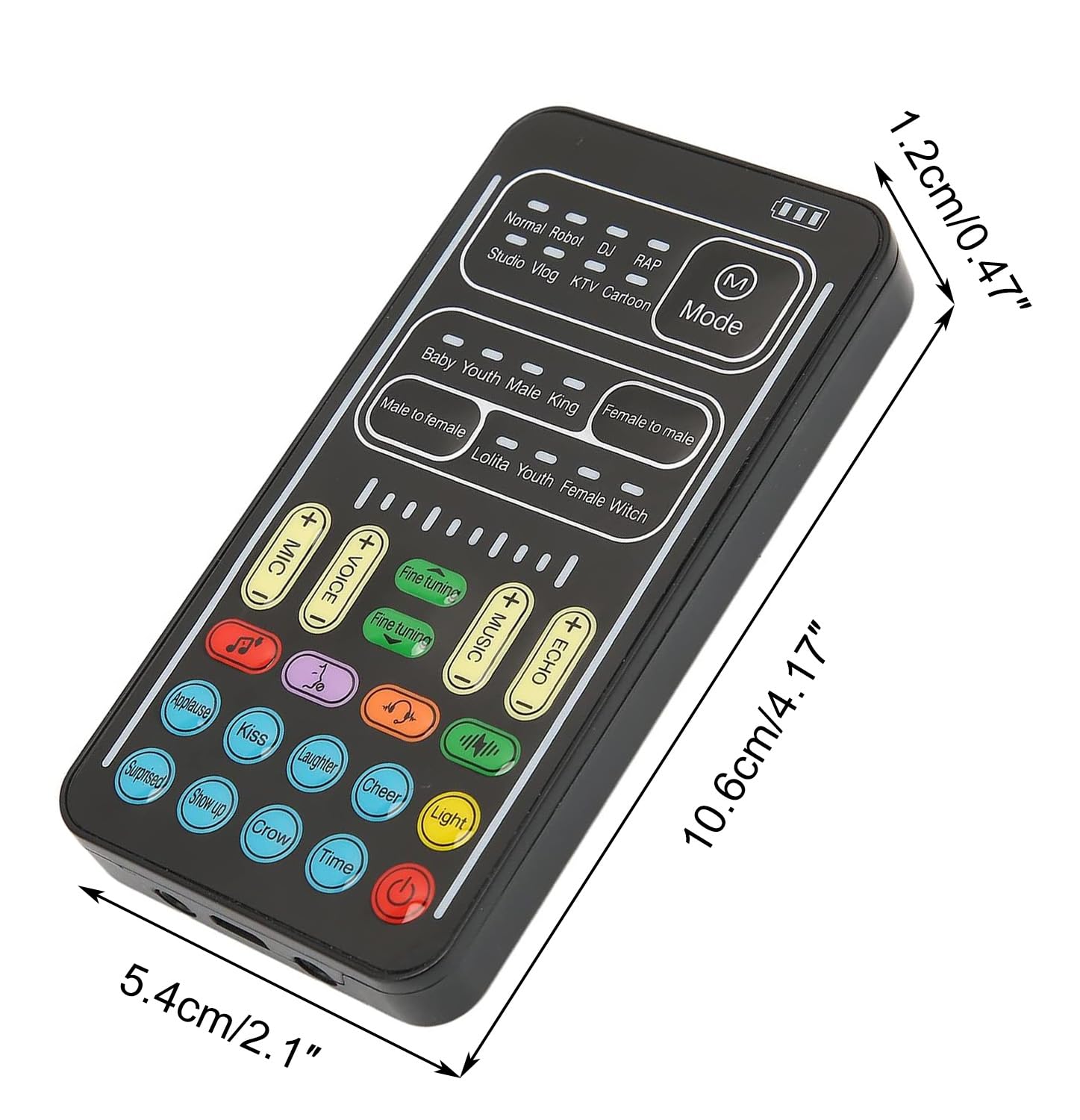 Mini Cambiador de Voz, Tarjeta de Sonido Multifuncional con 8 Diferentes Efectos de Cambio de Sonido Luces Frías Pantalla de Encendido Pequeño para PS4 PC Ordenadores Teléfono Móvil