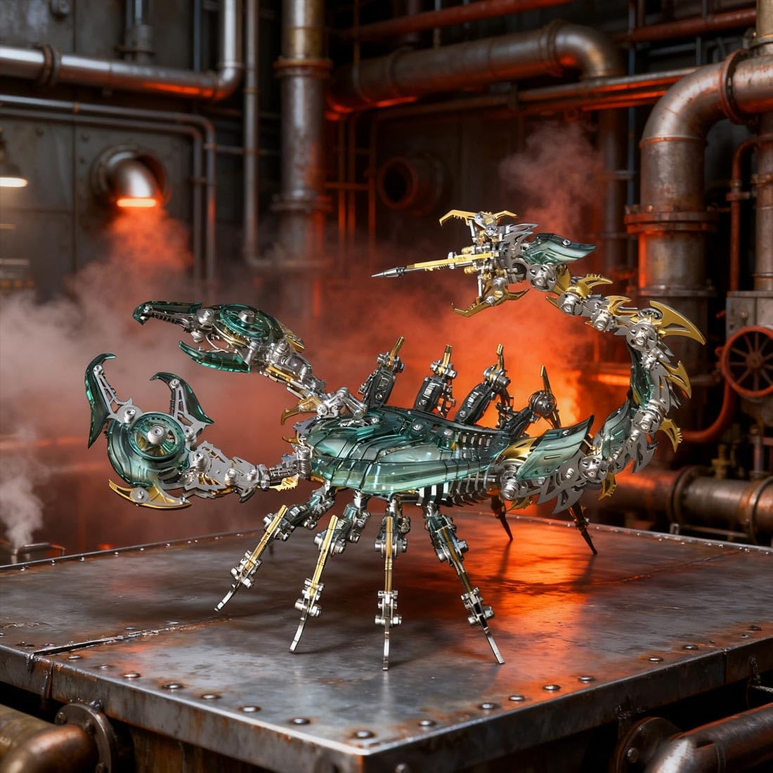 3D Metall Puzzle Steampunk Kriegsskorpion für Erwachsene, DIY Montage Mechanisches Tiere Puzzle Modell für Desktop Ornaments & Geschenke (1073 Teile)