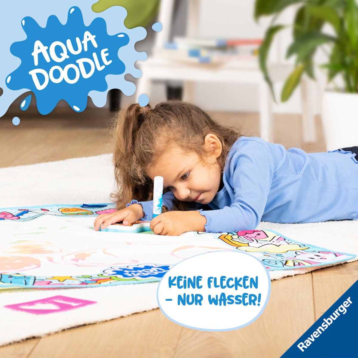 Ravensburger 4572 Little Artist - Fleckenfreier bunter XXL-Malspaß mit Wasser - Mit Stift und 4 Schablonen - Erstes Malset für Kinder ab 2 Jahren