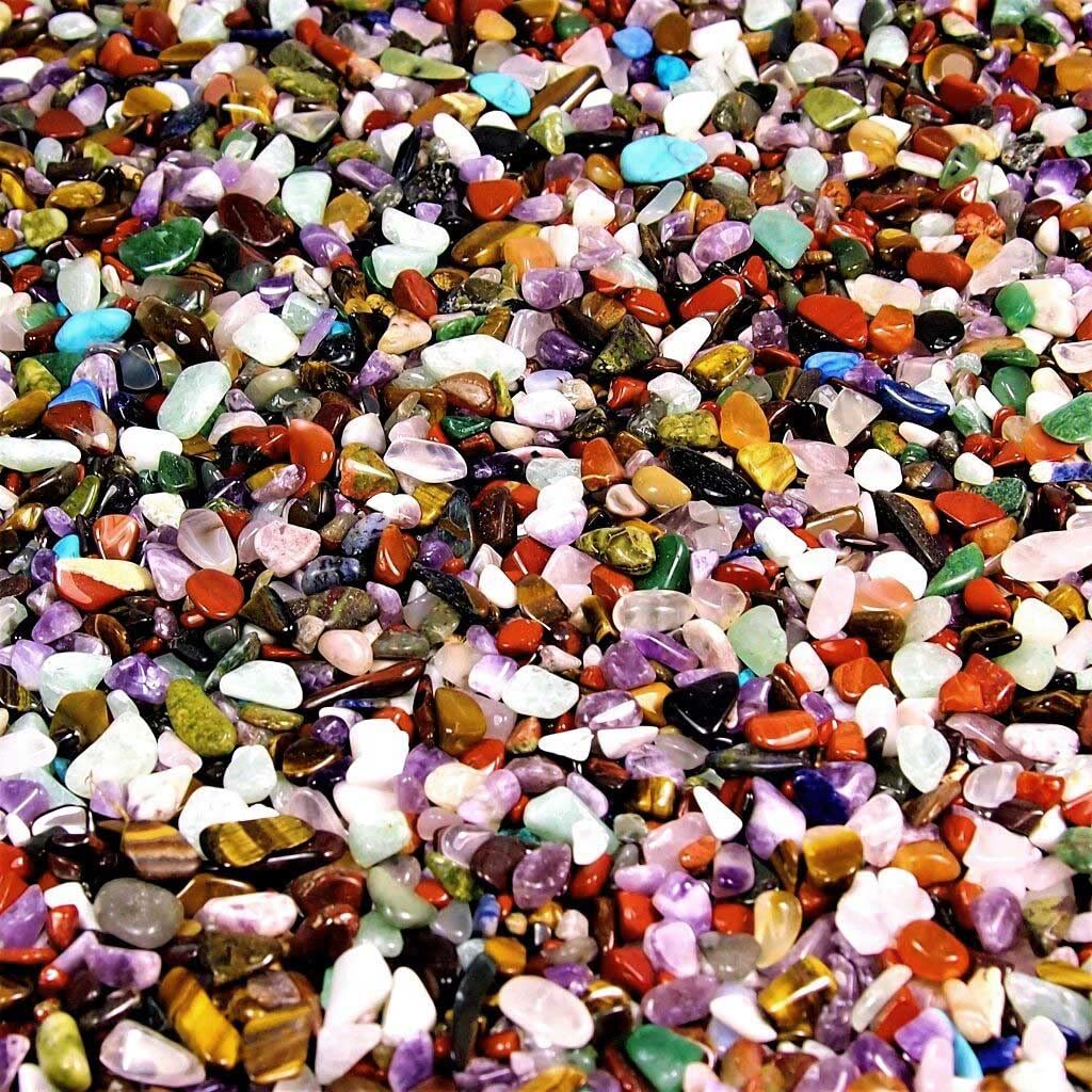 Bunter Trommelstein - Mix echte Edelstein - Mischung aus aller Welt Ø ca. 8 – 15 mm kleine Heilsteine Mineralien Dekosteine Wassersteine Glückssteine (Packung Nr. 6 mit 25 Kg)