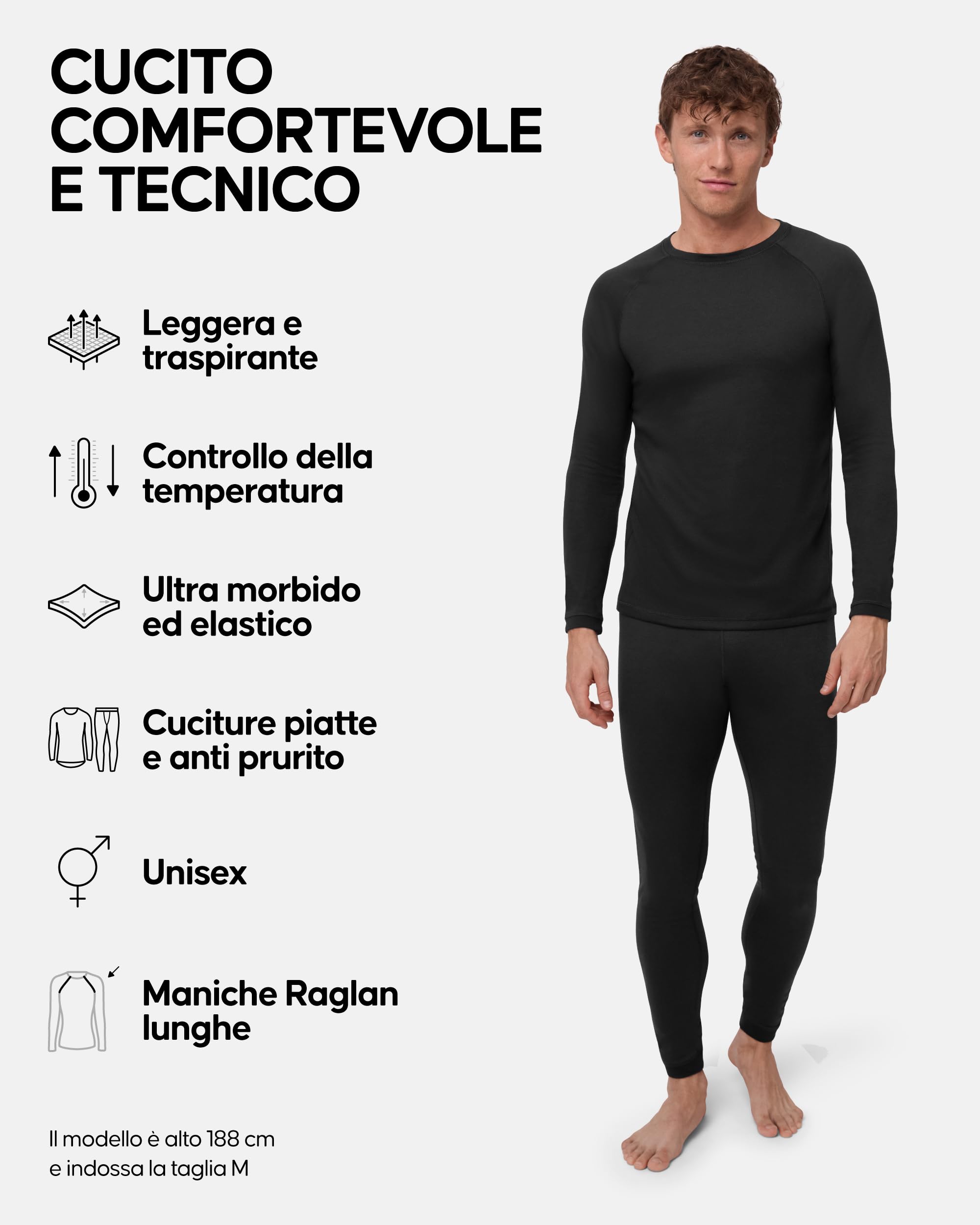 DANISH ENDURANCE Completo Maglia e Pantaloni Termici Uomo e Donna, Intimo Termico per Sci, Trekking