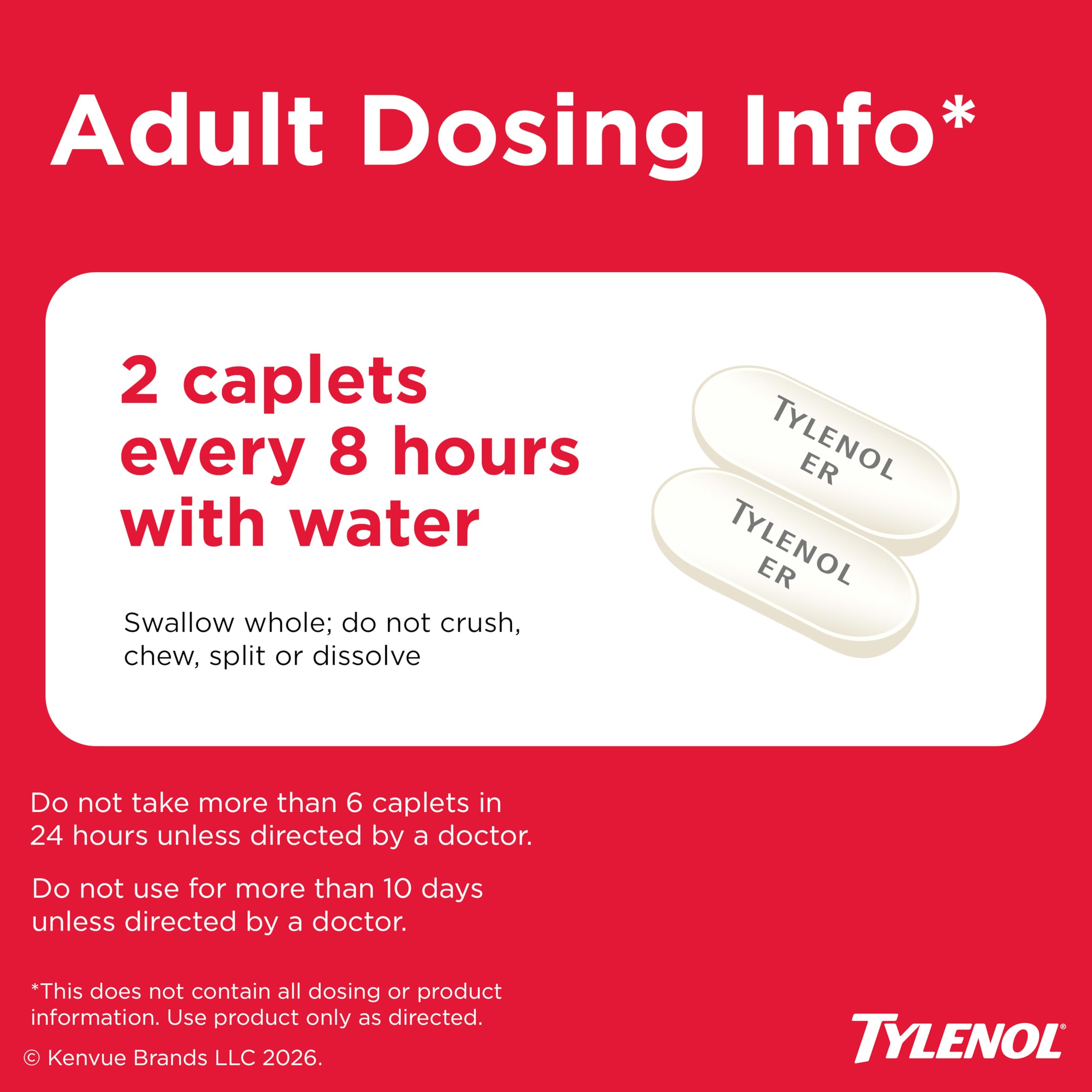 Tylenol 8-Hour Extended Release Caplets, 650 mg Acetaminophen, 100 Ct — Amazon image 5