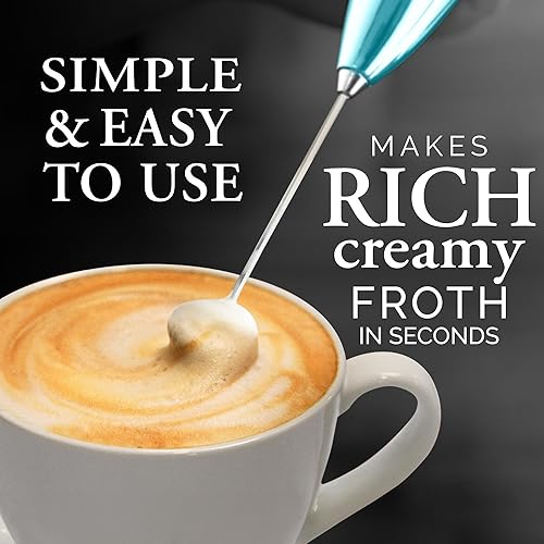 Miniatura 2 de Zulay Executive Series Ultra Premium - Espumador de leche de regalo para café con acabado radiante, manual, eléctrico, para latte, luces de la aurora